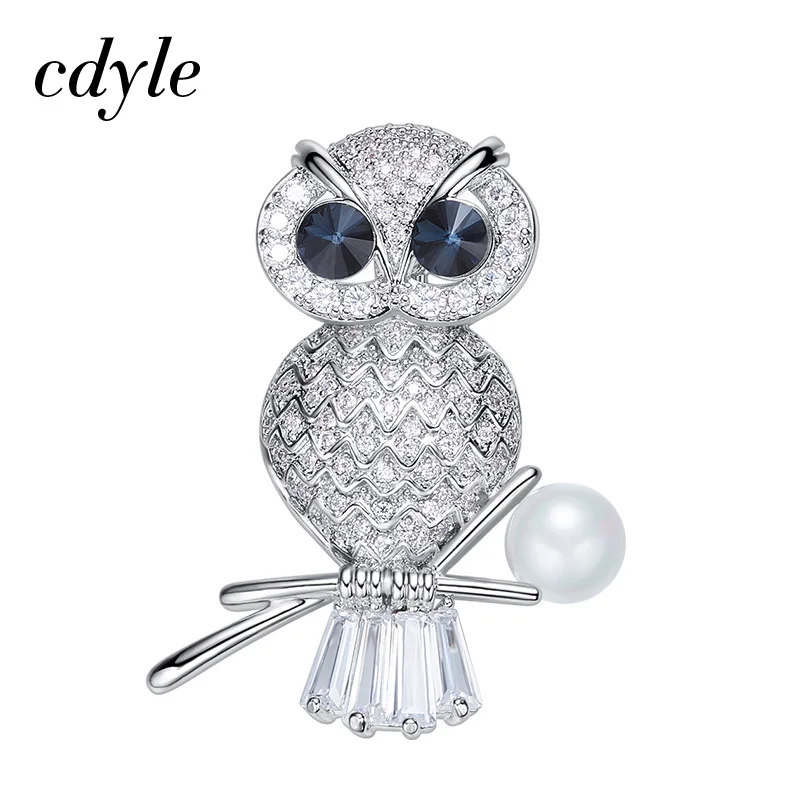 

Cdyle Women Brooches Austrian Rhinestone Paved Women Fashion Jewelry Brooch Owl Shape Bijoux Female Valentine's Day Gift New