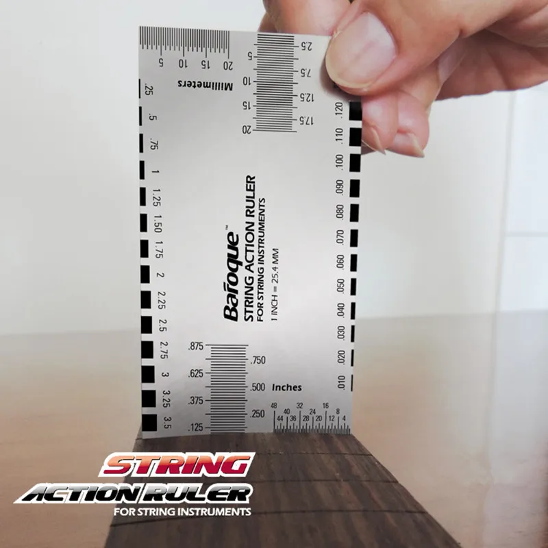 electric guitar string action ruler steel fret guide ruler