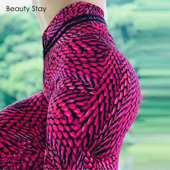 

Beauty Stay Women Leggings Digital Print Plus Size Elastic Knitted High Waist Slim Red Fitness Workout Pencil Skinny Pants