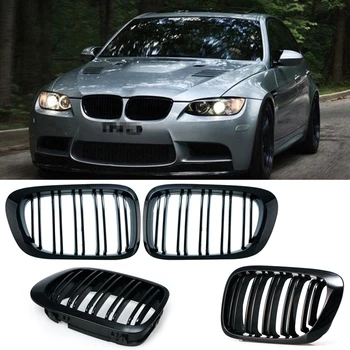 

For BMW E46 2 Door 2D 3 Series 1999-2002 Car Style Gloss Black Front Kidney Double Slat Grill Grille 8P