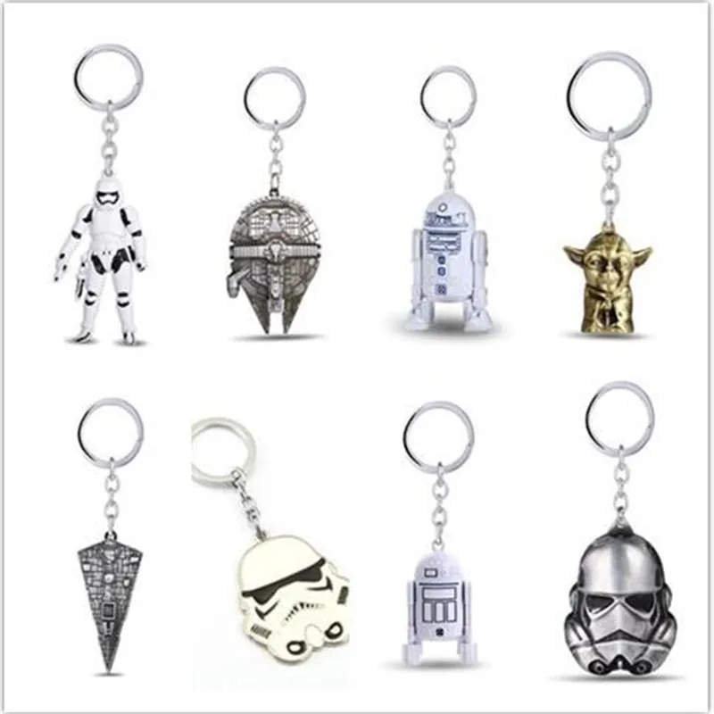 

Star Wars Keychain Spacecraft warship Han Solo's Falcon Destroyer Ship StormTrooper Darth Vader Helmet Key Chains