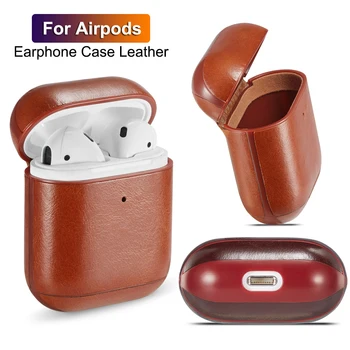 

For AirPods Leather Case High Quality Wireless Headphones Protective Cover Scratch Resistance For Air Pods Case Leather