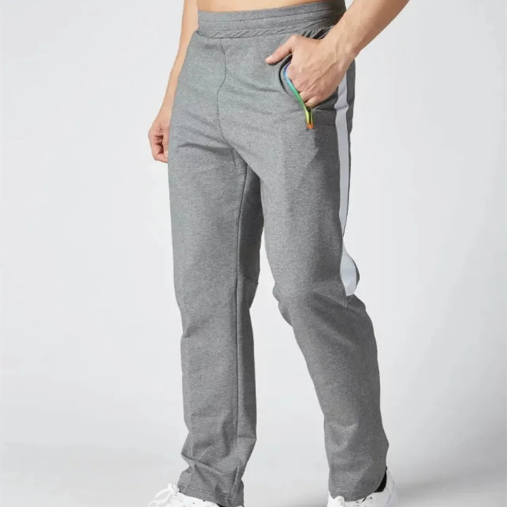 Fanceey хлопковые спортивные брюки для мужчин спортивные брюки для фитнеса, тренировки мужские повседневные штаны тренировочные спортивные штаны для бега карманы на молнии - Цвет: X1616 Grey