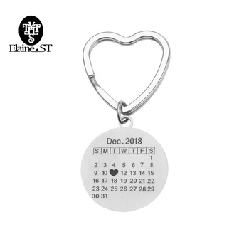 

FreeShipping 1pc Custom Calendar Customize Birthday Gift Specialized Valentine's Day Gifts Heart-Shaped Key Ring Portachiavi
