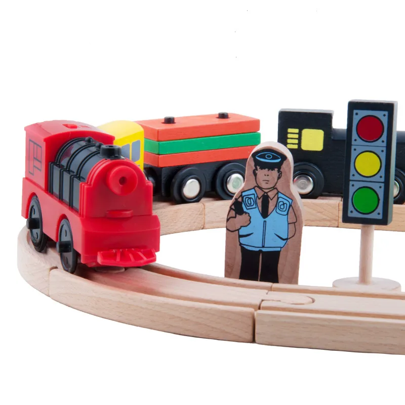 Сочетание магнитного электрического локомотивного поезда деревянный трек аксессуары совместимы с BRIO и основной марки железной дороги