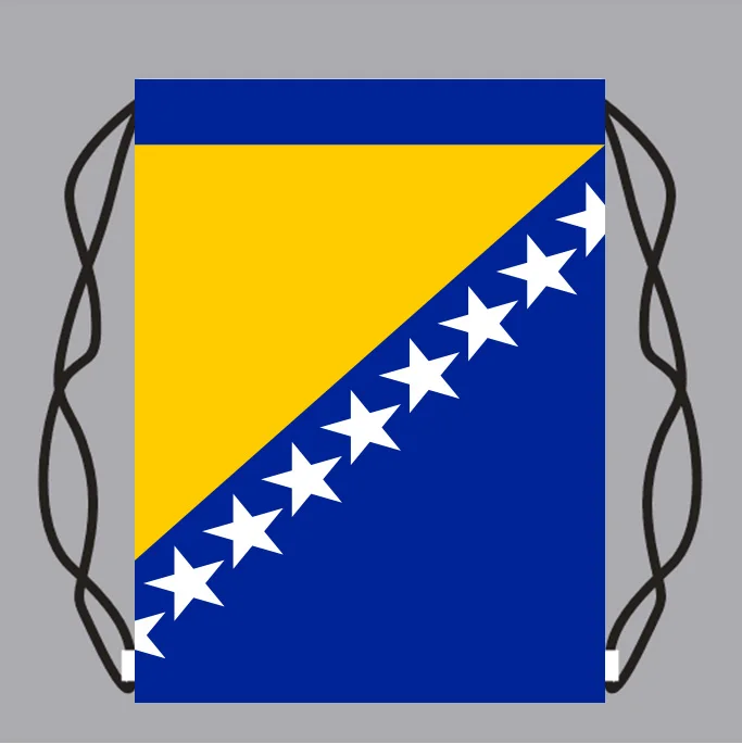

Drawstring Backpack Bag with Bosnia Flag Small Backpack Printing Customized Logo