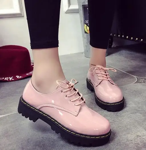 Rosa Charol Oxfords Zapatos de Mujer 2017 Plataforma Creepers Pisos Brogue  Zapatos Ocasionales Con Cordones de Los Holgazanes de Las Mujeres|oxford  shoes women|pink oxfords shoesbrogue shoes - AliExpress