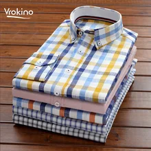 8XL 9XL 10XL летняя новая стильная мужская клетчатая рубашка с длинным рукавом из хлопка деловая Повседневная Свободная Изысканная рубашка с длинными рукавами
