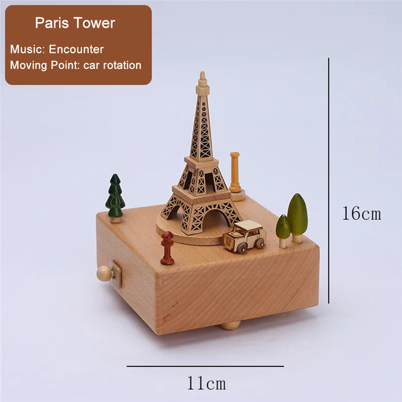 10 Type Wooden Music Box Creative Gift Gifts For Kids Musical Carousel Ferris Wheel Boxes Boxs Navidad Decorations For Home