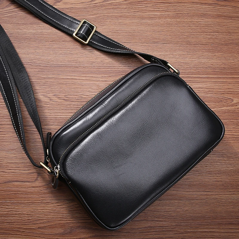 AETOO Leather men's Singles shoulder bag trend mini bag men head layer cowhide Casual crossbody bag