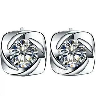 

Luxury quality cushion cut synthetic SONA stone earrings, Sterling Silver Stud earrings,gemstone jewelry, bridal jewelry