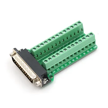 

1PCS DB25 Male 25Pin Plug Breakout PCB Board 2 Row Terminals Connectors Wholesale
