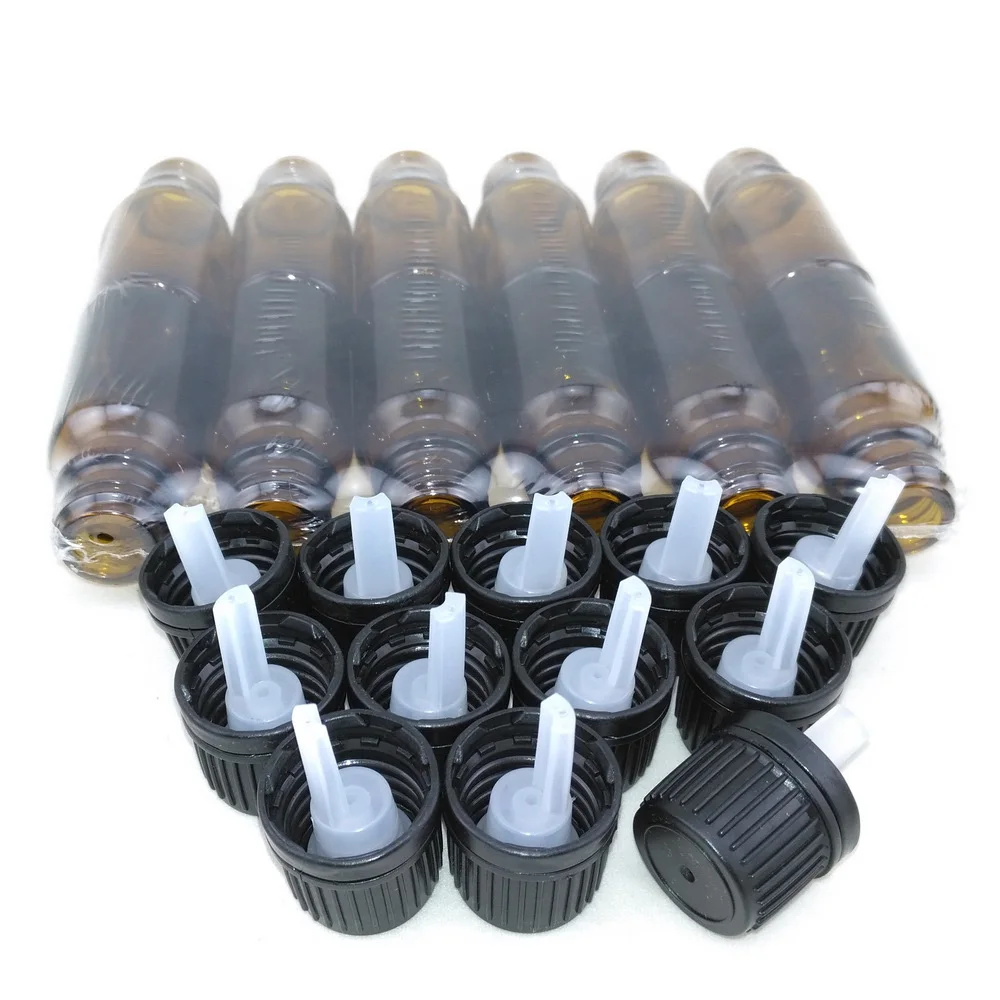 12 шт. флаконы из янтарного стекла для ароматерапии 1/3 унций 10 мл|cap bottle|glass dropper bottle