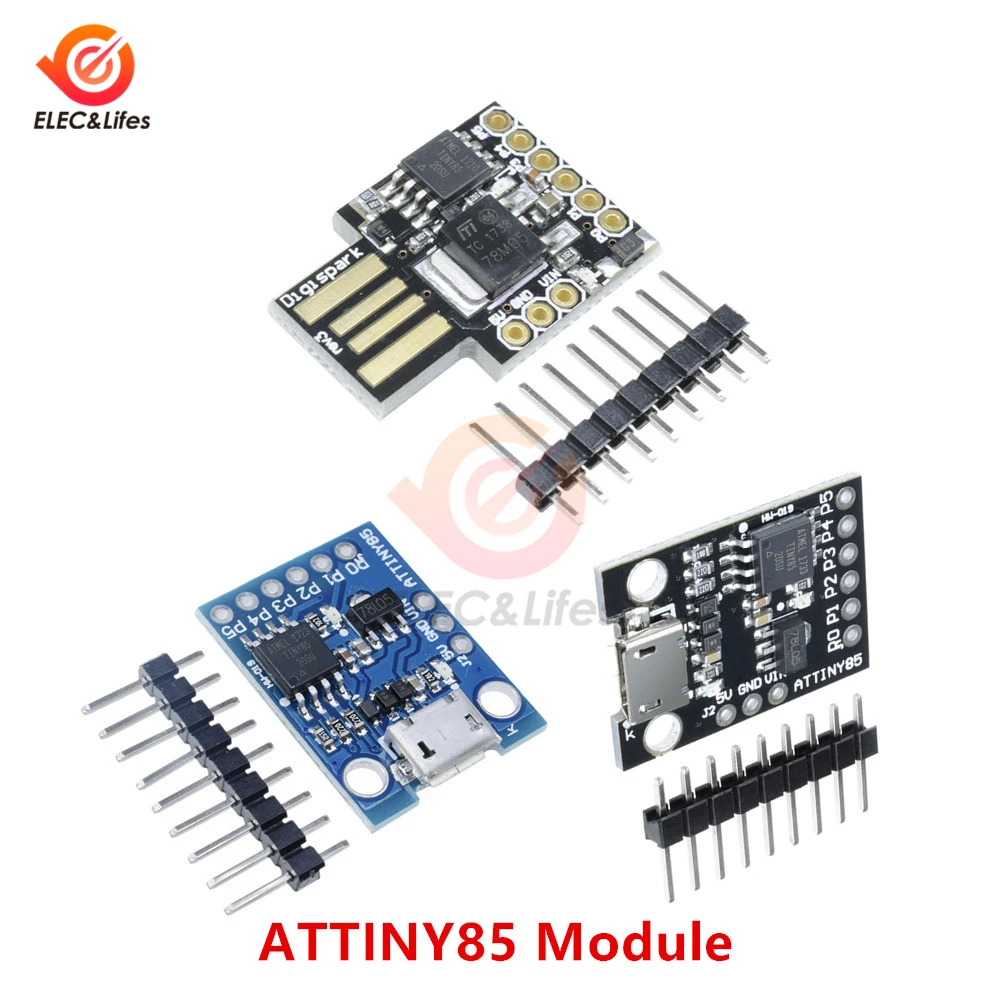 Плата разработки модуля ATTINY85 с интерфейсом USB Micro программатор для ввода/вывода