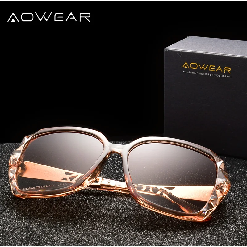 Очки солнцезащитные AOWEAR женские квадратные Поляризационные солнечные очки для