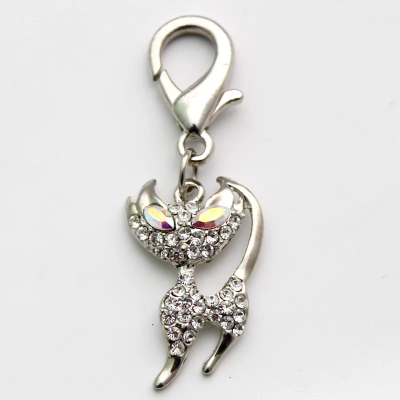Pet Dog rhinestones Cat charm Pendant Cat Puppy jewelry collar charm 3