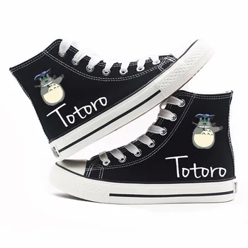 

New Anime My Neighbor Totoro Cosplay Shoes Men Canvas High Top Shoes Casual Unisex Lace-up Boots Sneaker Shoe