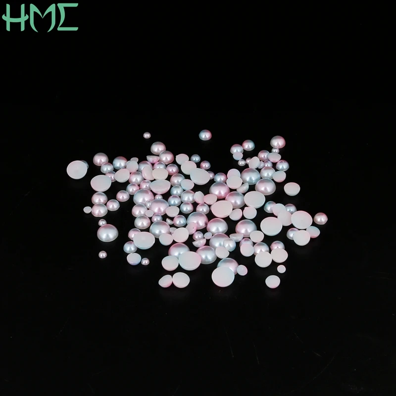 

Half Round Imitation Pearls Flatback Scrapbook Beads DIY For Garment/Phone Case/Nail Making Sewing Accessories 3/4/5/6/8mm
