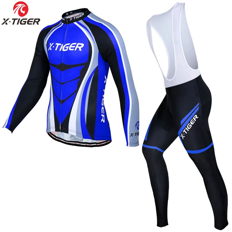 X-Tiger зимний комплект из термофлиса для велоспорта Maillot Ropa Ciclismo теплая велосипедная одежда комплект для велоспорта - Цвет: Jerseys and Bib Pant