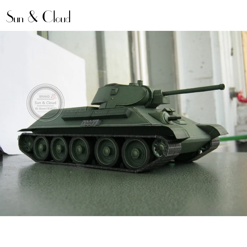 1:35 Россия Советы 3D T-34 Танк Бумажная модель Второй мировой войны собрать ручной работы игра-головоломка DIY детские игрушки
