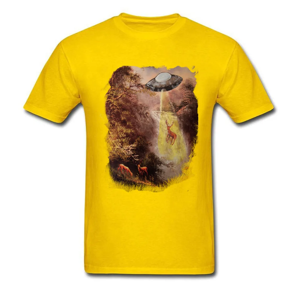 Deer hunters Tops Shirt Dominant Crew Neck Summer Short Sleeve Cotton Men T-Shirt Simple Style Tee Shirts Free Shipping Deer hunters yellow