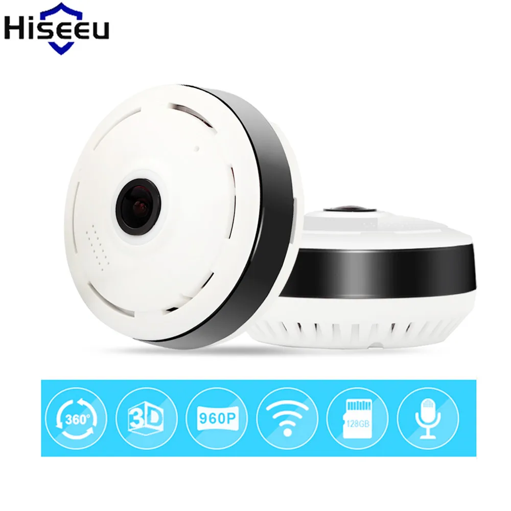 

Hiseeu Security Camera Mini Ip Camera HD 1.3 Megapixels 360 Degree Full View Endoscope WiFi FishEye Night Vision Dropshipping