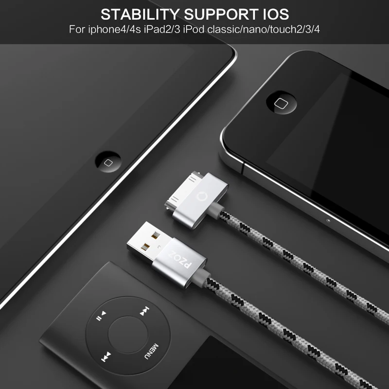 Фото Зарядный USB-кабель PZOZ, 30-контактный кабель для быстрой зарядки и синхронизации данных iPhone 4S 3GS 3G, iPad 1 2 3, iPod Nano iTouch, адаптер, зарядное устройство №4