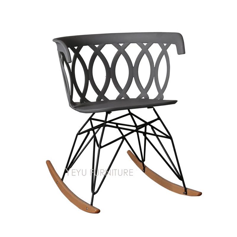 Современный Дизайн Популярный Домашний Декор кресло-качалка пластиковый корпус рокер домашний Лофт кресла-качалки стул для отдыха-черная проволочная ножка