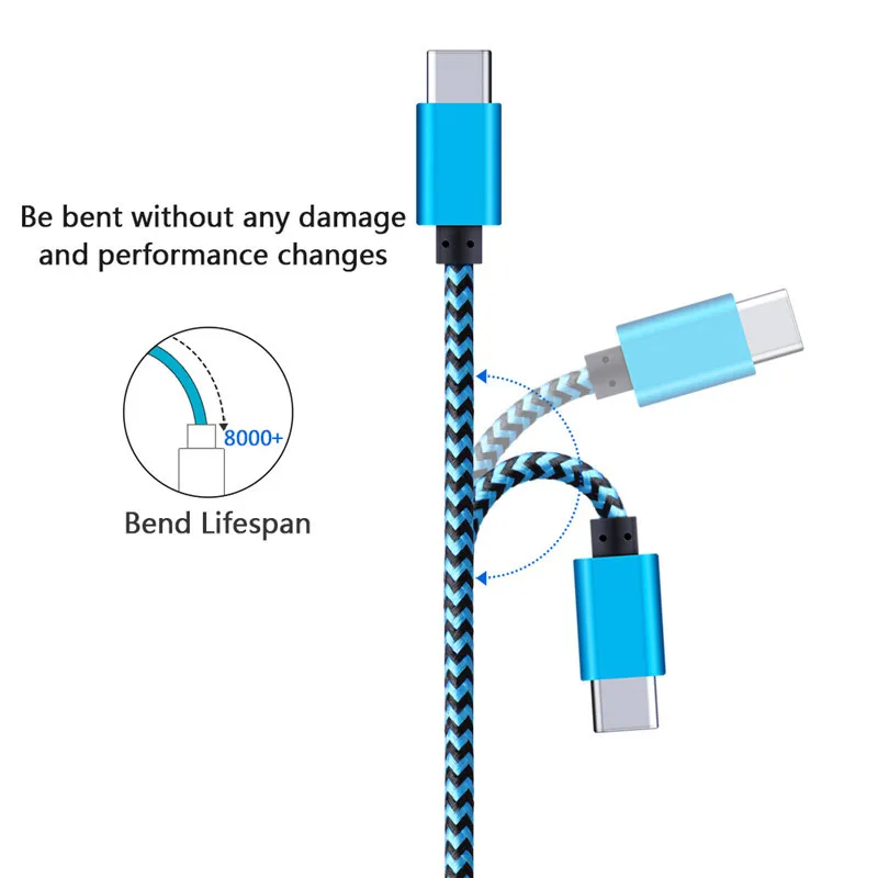 Нейлоновый кабель usb type-c, адаптер для быстрой зарядки, короткий кабель type-c для зарядки и передачи данных для samsung Galaxy S10 S9 Plus, xiaomi, huawei