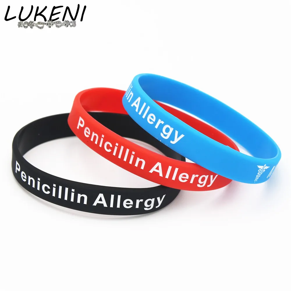 1Pc Hot Koop Armbanden Medische Alert Penicilline Allergie Siliconen