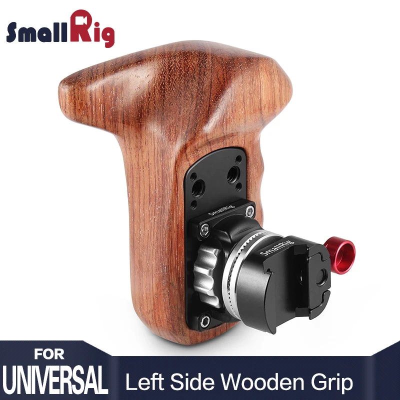 

SmallRig Quick Release Camera Handle Left Side Wooden Handle Grip with NATO Mount DSLR Camera Stabilizer Rig 2118