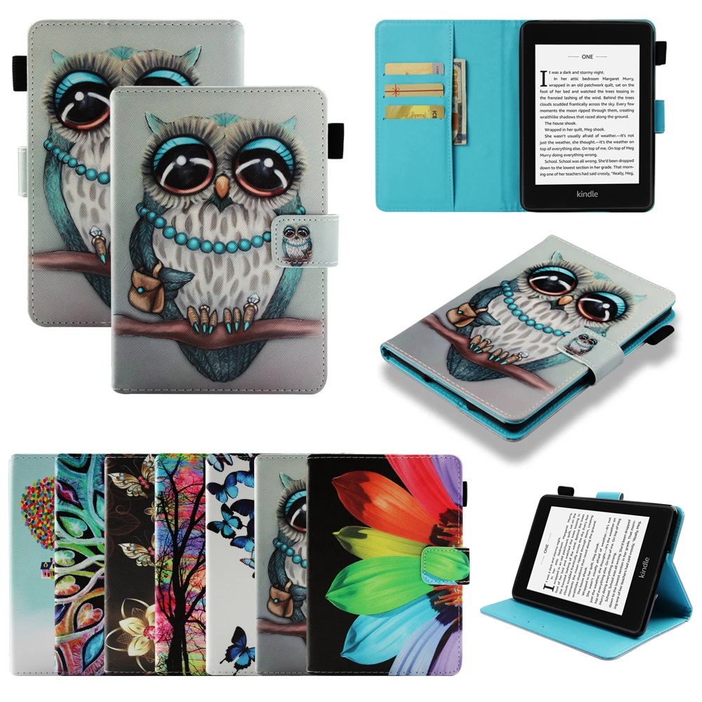 

Painted PU Leather Stand Case Protective Shell For Amazon 2018 New Kindle Paperwhite 4 10th Generation kpw4 PQ94WIF e-Book Cover