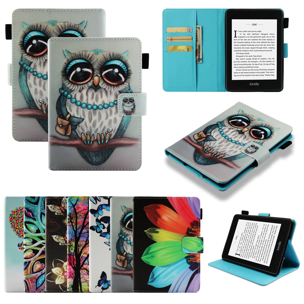 Painted PU Leather Stand Case Protective Shell For Amazon