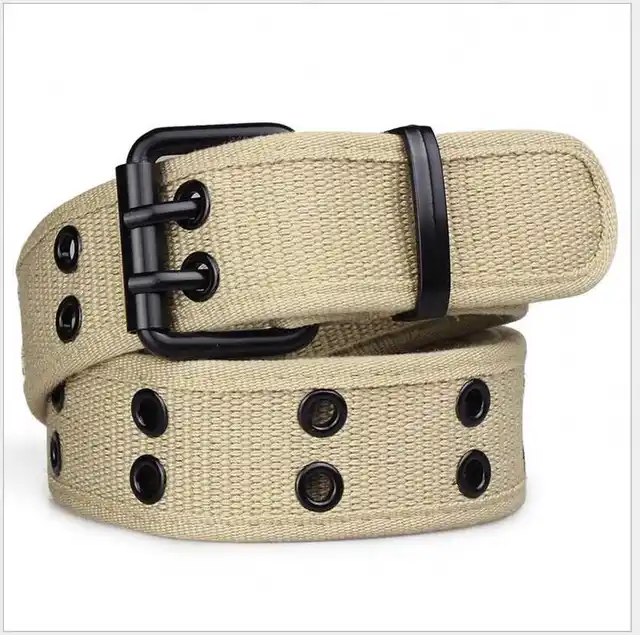 Buy Woven Belt Wholesale Canvas Men's Belt Double Pin