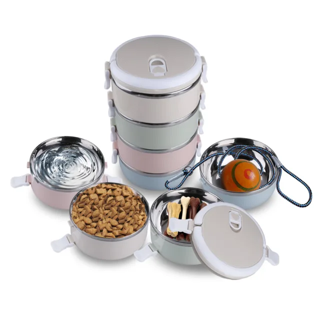 portable dog bowl 2 4 tiers stainless steel travel food feeding bowl