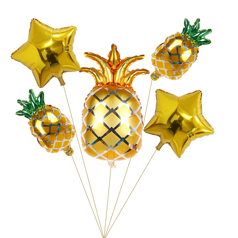 

5pcs large pineapple Shape Aluminum Foil Balloons Fruit theme wedding birthday party decorations kids toys baby shower star ball