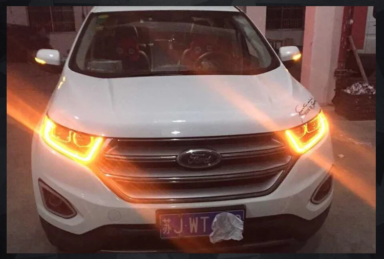 AKD автомобильный Стайлинг для Ford Edge фары- Edge светодиодный фонарь DRL HID фара ангел глаз биксеноновые фары аксессуары