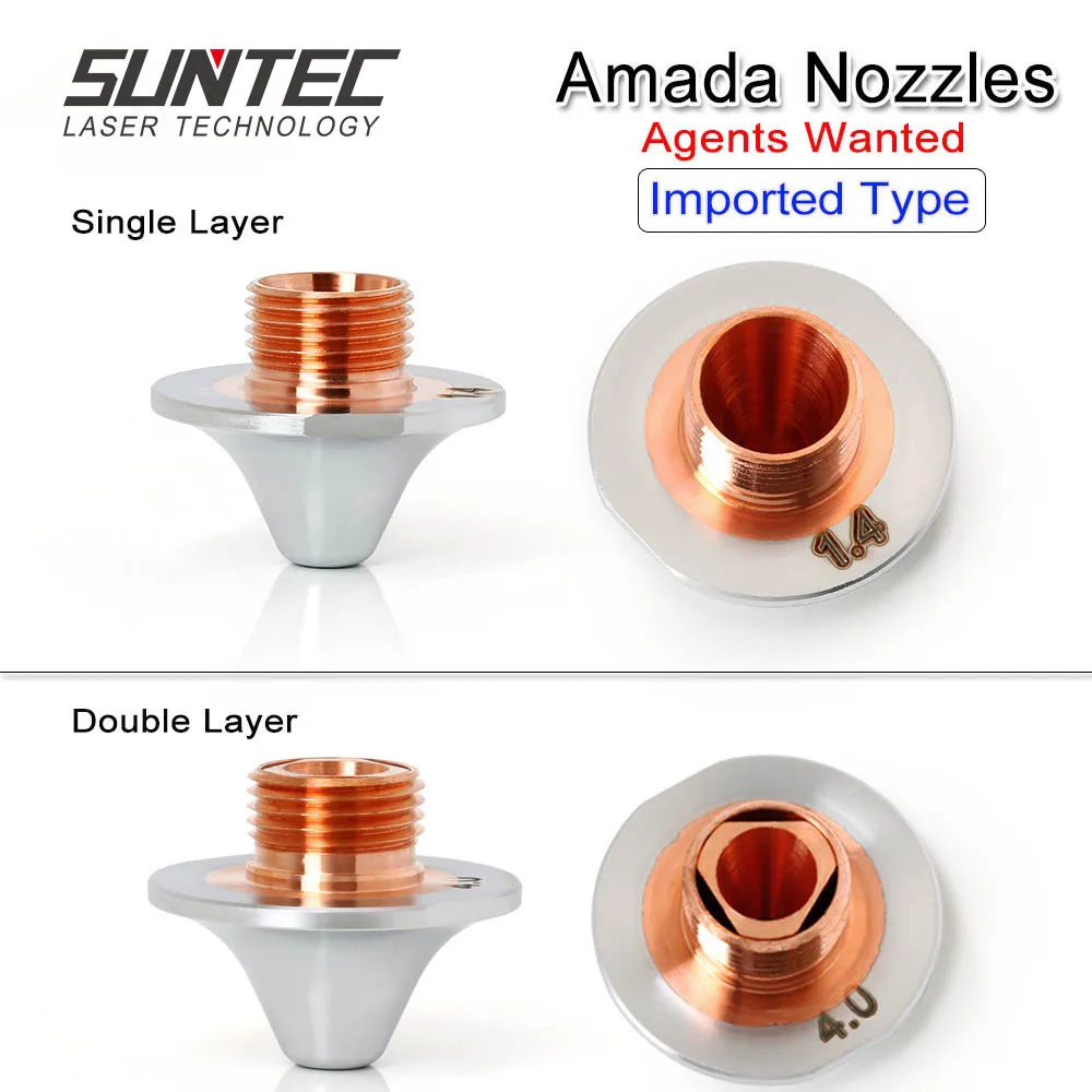 Suntec импортные лазерные насадки Amada однослойные/двухслойные 0,8-4,0 мм для лазерных режущих машин amada Тип гриба 20 шт./лот