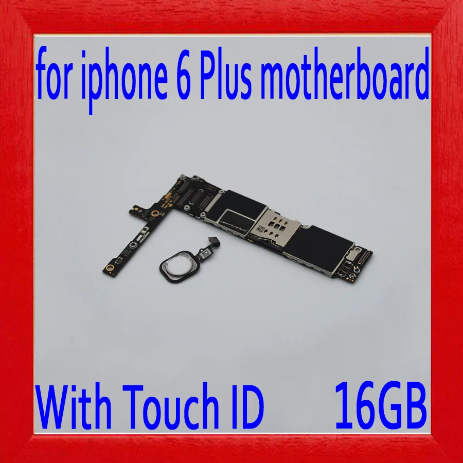 

White Factory unlocked for iphone 6 plus Motherboard with Touch ID,16gb Original for iphone 6P 6Plus Mainboard with IOS System