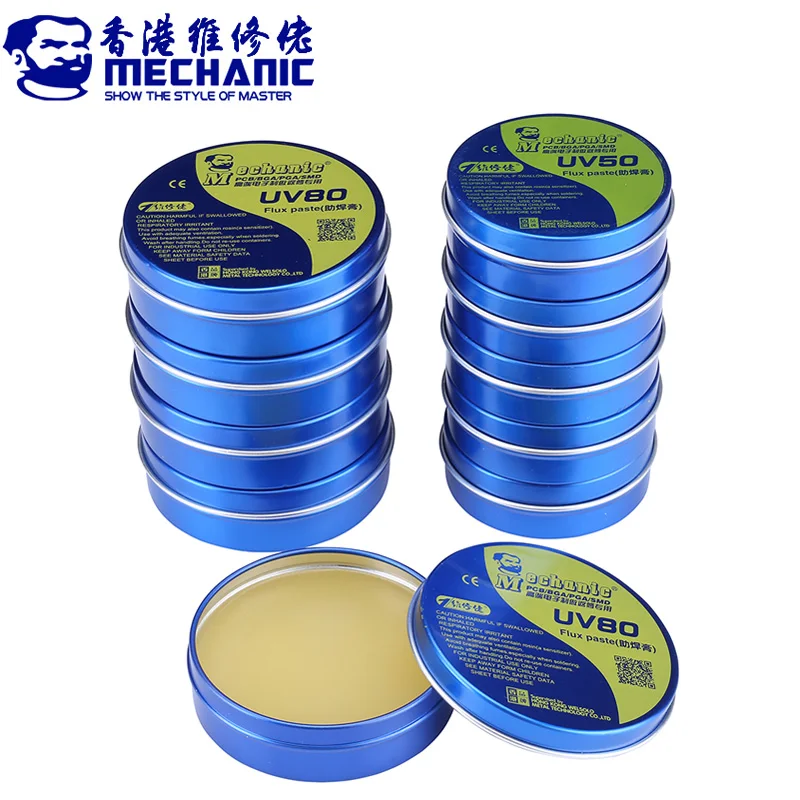 MECHANIC UV50 BGA паяльная флюсовая паста безгалогенная для сварки флюсов PCB PGA
