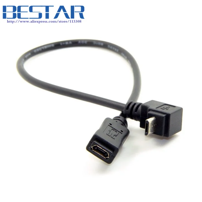 

(100 pieces/lot) Up Direction 90 Degree Angled Micro USB 2.0 5Pin Male to Female Extension Cable for Tablet 20cm