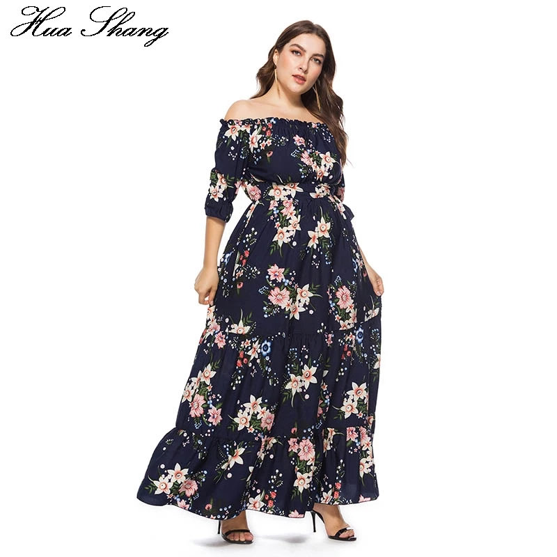 Crossed Reality Kaufen Billig Druck Sommer Strand Kleid Boho Plus Grosse Slash Ansatz Halbe Lange Frauen Beilaufige Reich Drapierte Elegante 5xl 6xl Mode Kleider Preise Online