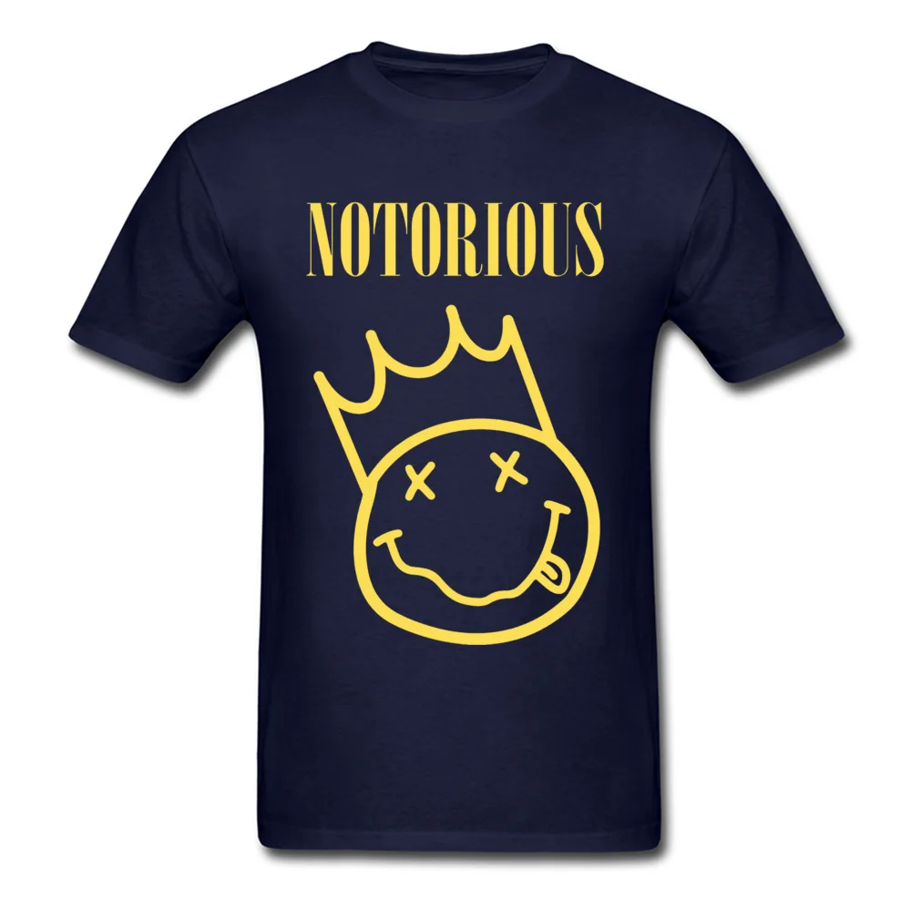 Round Neck Notorious B.I.G. Yellow 6454 100% Cotton Adult T-shirts Printed Short Sleeve Tops & Tees Retro Europe Clothing Shirt Notorious B.I.G. Yellow 6454 navy