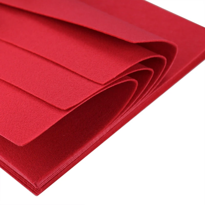 Толщиной 2 мм, 30X30 см; однотонные красного цвета из полиэстера нетканый материал для рукоделия для детского сада Играем ручками работы Однотонная одежда ткань 10 листов