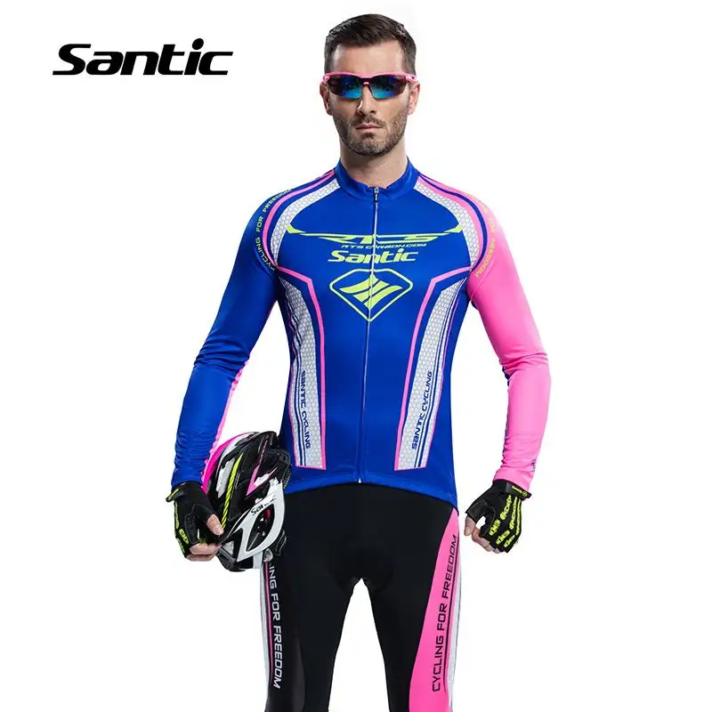 

Spring Long Sleeve Cycling Jersey Sets Men Suits Cycling Gel Pants Bike Cycling Clothing Quick-Dry breathable Santic