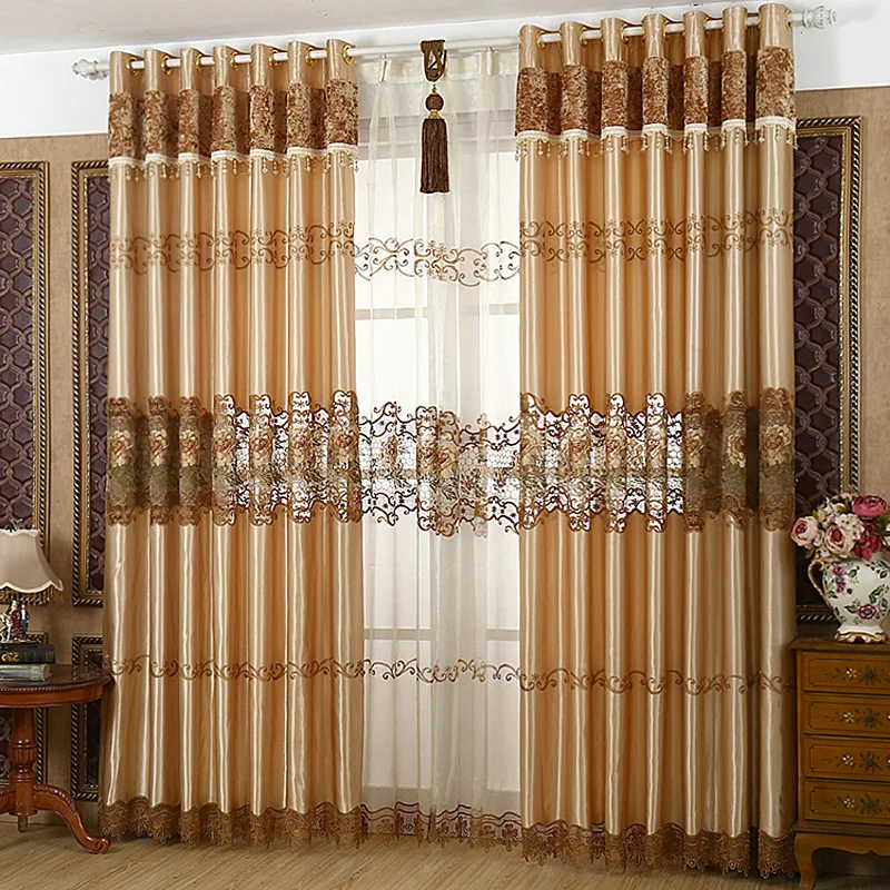 2015 European Floral Luxury Hand Made Embroidered Valance Blinds Drapes