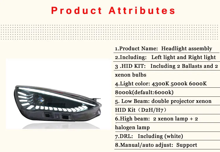 2 шт. автомобильный стиль светодиодный фары для Ford focus- для фокусировки Головной фонарь светодиодный DRL Объектив двойной луч H7 HID Xenon bi xenon объектив
