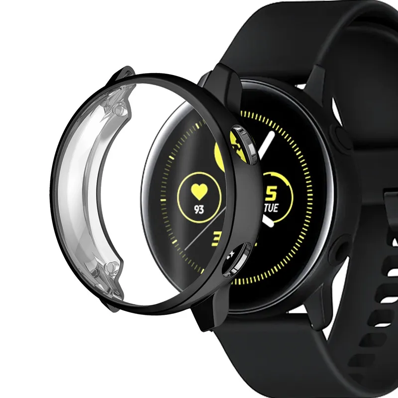Силиконовые ремешки для samsung Galaxy Watch, активные ремешки 40 мм, ремешок 20 мм, ремешок для часов, браслет для samsung Galaxy Watch, активный Чехол - Цвет ремешка: 11 black-case