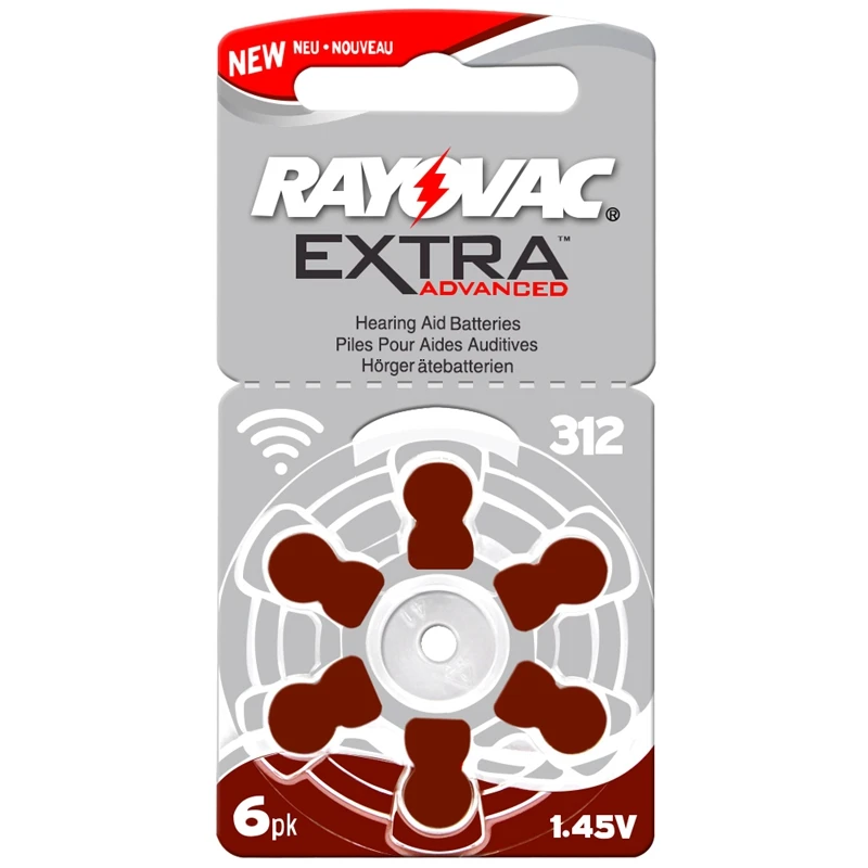 24 шт. Rayovac Экстра цинк воздушный слуховой аппарат батареи A312 312A ZA312 312 PR41 батарея