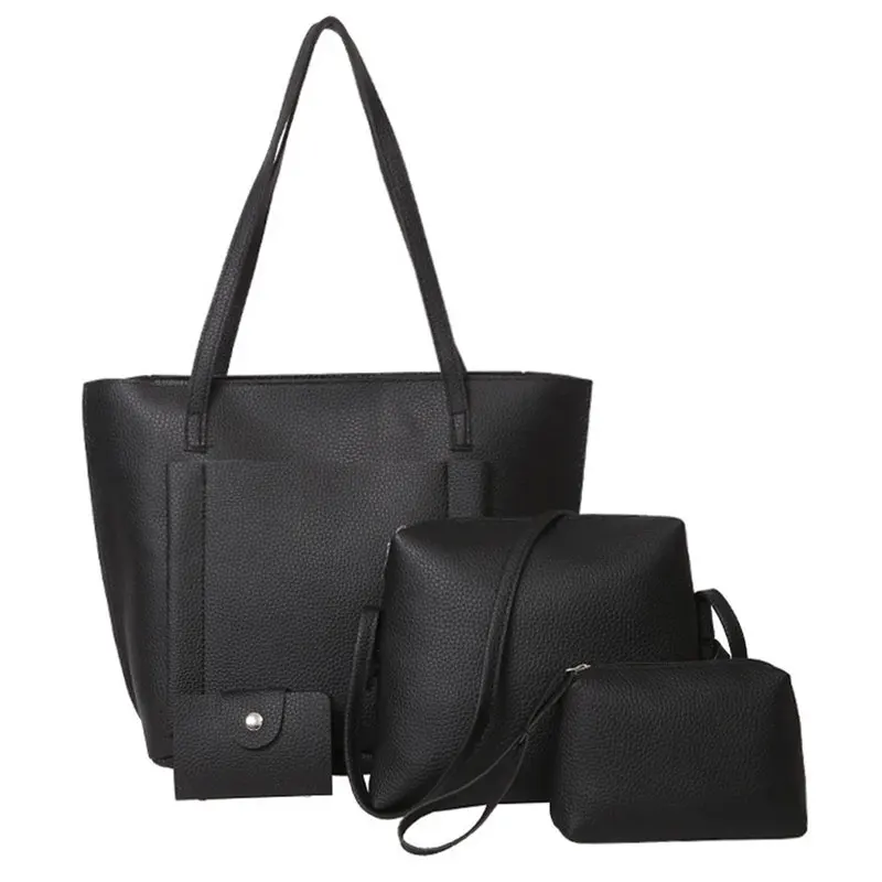

2018 Women Four Set Handbag Shoulder Bags Four Pieces Tote Bag Crossbody Wallet